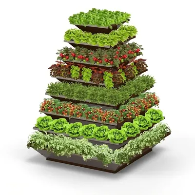 Produktbild von Hochbeet "HighBeet Tower" 8 Ebenen aus Cortenstahl