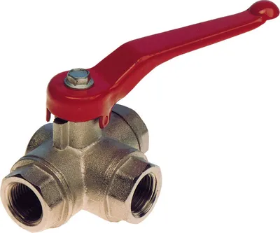 Obrázek produktu pro Allpa chromovaný mosazný třícestný kulový ventil "T-Flow", 3/4"