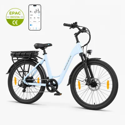 Produktbild von E-Bike 26 Zoll Damen Herren, City Elektrofahrrad mit Tiefeinsteiger, 36V 10,4Ah Akku, 7-Gang Shimano, 25 km/h, Federgabel & Scheibenbremsen