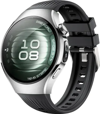 Produktbild von Silikon Armband kompatibel mit Huawei Watch 5 (46 mm) – Ersatzarmband in Schwarz, verstellbar, Sportarmband mit Schnalle