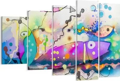 Produktbild von Bild auf Leinwand - Leinwandbild - Fisch Abstraktion - 150x100cm - Wand Bild - Wanddeko - Leinwanddruck - Bilder - Kunstdruck - Wanddekoration - Leinwand bilder - Wandkunst - EG150x100-4096