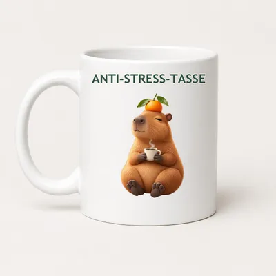 Produktbild von Anti-Stress-Tasse Wasserschwein 325 ml Keramik – Tiermotiv Geschenk