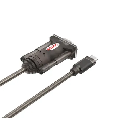 Produktbild von UNITEK Y-1105K, Schwarz, 1,5 m, USB Typ-C, RS-232, Stecker, Stecker