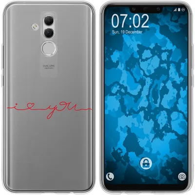 Produktbild von PhoneNatic Case kompatibel mit Huawei Mate 20 Lite Silikon-Hülle in Love Wörter M2