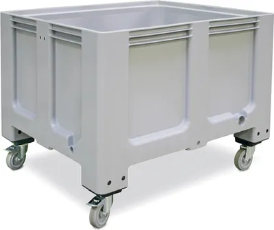 Produktbild von ISO Palettenbox mit 4 Rollen, LxBxH 1200 x 1000 x 915 mm, für Tiefkühlhäuser geeignet
