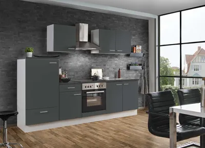 Produktbild von Küchenzeile mit Elektrogeräten White Classic Graphit 270 cm ohne Geschirrspüler