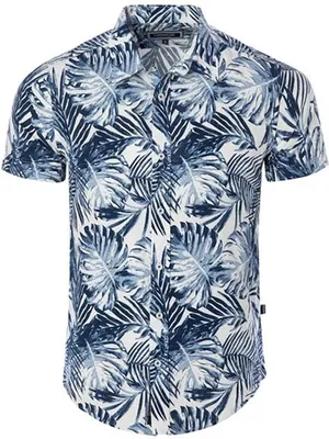 Produktbild von Brandneu Designer Kurzarm Hemd CARISMA CRM9162 Navy bunt XL