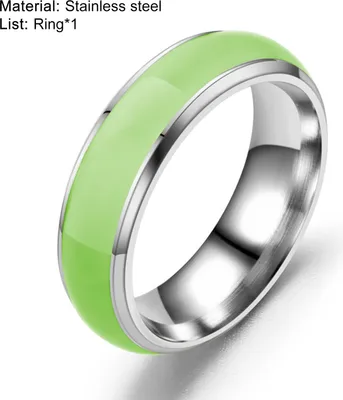 Produktbild von Einfache Mode Uni leuchtende einfarbige leuchtende Ring Schmuck Zubehör-Grün,US 8