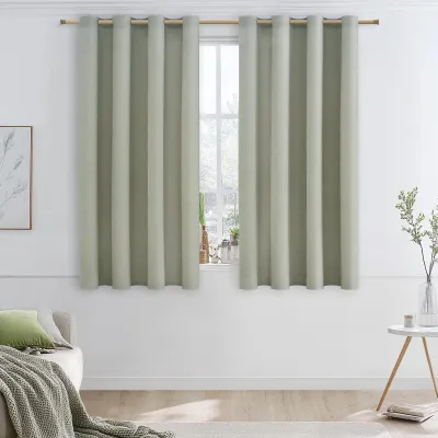 Immagine prodotto di Omgoods - Tende per soggiorno e camera da letto, lunghezza 180 cm, larghezza 140 cm, semitrasparenti, color verde salvia