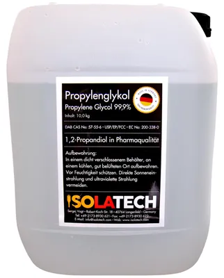 Produktbild von ISOLATECH Propylenglykol 10L Kanister 99,9% Pharmaqualität – ohne Ausgießhahn