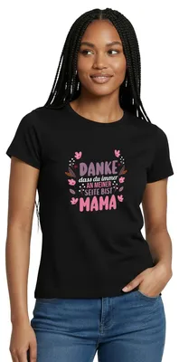 Produktbild von Spreadshirt Danke Mama Frauen T-Shirt, L, Schwarz