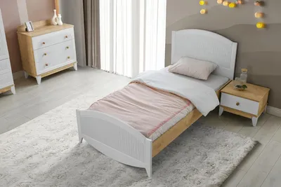 Image de Set lit table de nuit commode et armoire chambre enfant 4pcs