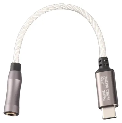 Obrázok produktu pre Typ C na 3,5 mm zosilňovač slúchadiel 15 cm/5,9 palca 120 dB pre Android PC strieborný