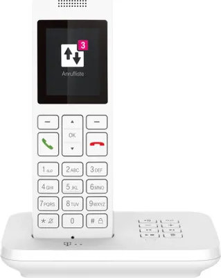 Image de Deutsche Telekom Telekom Sinus A12, Téléphone analogique/DECT, combiné sans fil, mains libres, 100 enregistrements, blanc