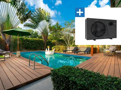 Produktbild von Holzpool rechteckig "Panama"- 6,20 x 4,10 x 1,45 m + Wärmepumpe - Leistung 6,1 kW