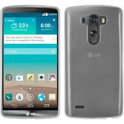 Produktbild von PhoneNatic Case kompatibel mit LG G3 - weiß Silikon Hülle transparent + 2 Schutzfolien