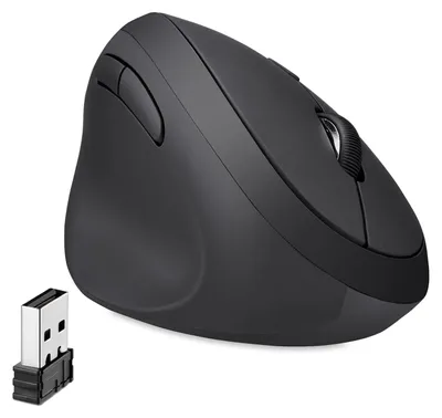 Zdjęcie produktu dla Mysz bezprzewodowa - Ergonomiczna - Pionowa - Dla leworęcznych - 800/1200/1600 DPI