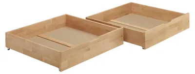 Produktbild von Bettkasten zweiteilig aus Buche als Staukasten für unsere Betten - Buche farblos lackiert 90.10-BS37
