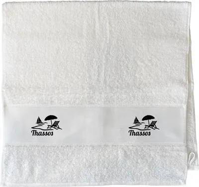 Produktbild von Huuraa Handtuch Thassos Inselmotiv Griechenland 50x100cm White Baumwolle Handtuch Geschenkidee