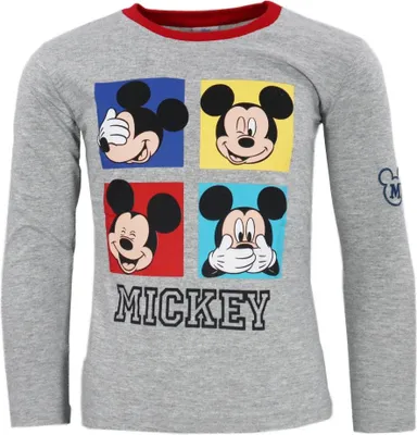 Produktbild von Disney Mickey Maus Kinder Jungen Langarm Shirt – Grau / 128