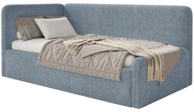 Obrázok produktu pre Selsey Fanko – detská posteľ 90x200 cm s čelom vľavo, plyšová, modrá