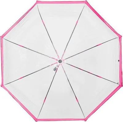 Immagine prodotto di Ombrellone automatico da donna - trasparente - a forma di sfera - automatico - resistente al vento - grande - diametro 89 cm - bordo rosa