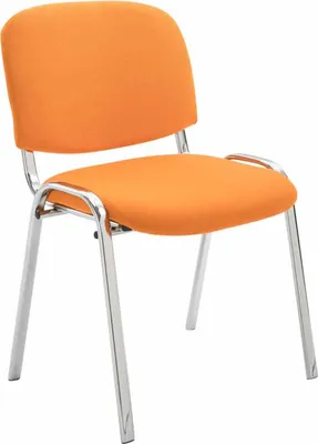 Produktbild von TPFLiving Besucherstuhl Konferenzstuhl Keen mit Stoffbezug Gestell in Chromoptik / Bezug Orange