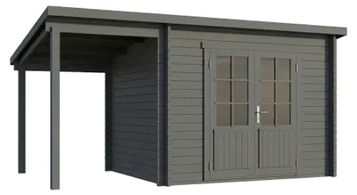 Produktbild von Alpholz Gartenhaus Maria 450x272cm mit Schleppdach Imprägn. Grau 28mm