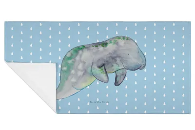 Produktbild von Mr. & Mrs. Panda Handtuch Seekuh Chillen - Blau Pastell - Geschenk, 50x100, Zucker, Abnehmen, Frotteehandtuch, Essen, Diät, kleines, gesichtstuch, Meer, Süßigkeiten