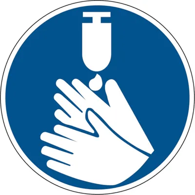Produktbild von Dreifke® Gebotsschild, Hände desinfizieren - praxisbewährt | Folie selbstkleb...