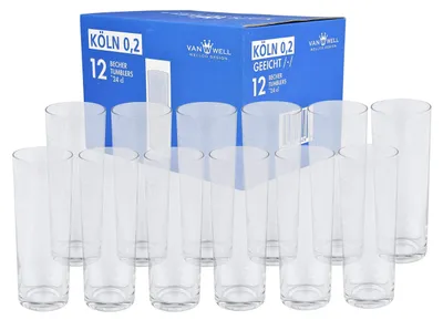 Produktbild von Solidchoice – Set mit 12 Kölsch-Gläsern, 0,2 Liter Fassungsvermögen