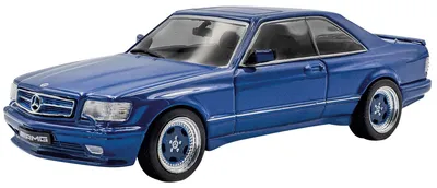 Image de Solido Mercedes-Benz 560 SEC AMG – Voiture miniature à l'échelle 1:43, en bleu Linarit, coupé de luxe en format miniature, modèle de collection détaillé en métal