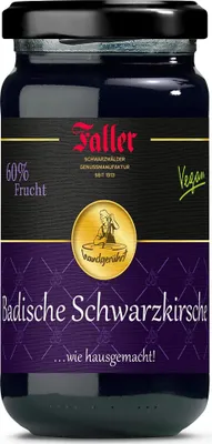 Produktbild von Faller Badische Schwarzkirsch-Konfitüre Extra · 60 % Frucht · 330 g
