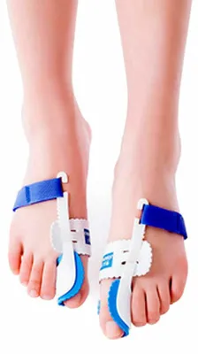 Produktbild von Hallux Valgus Bandage 2 Stück, Zehenspreizer Korrektur mit Klettverschluss, Fussorthese zur Linderung von Ballenzeh Schmerzen, verstellbar für Damen und Herren