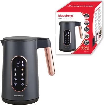Produktbild von Wasserkocher mit Temperaturregelung 1,7L kabellos schwarz KLAUSBERG KB-7892
