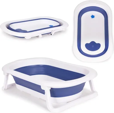 Zdjęcie produktu dla Eco Toys Składana wanienka z odpływem - niebieska