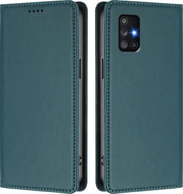 Image de Etui en cuir pour Samsung Galaxy A71 5G, étui magnétique en cuirPolyuréthaneavec support Vert