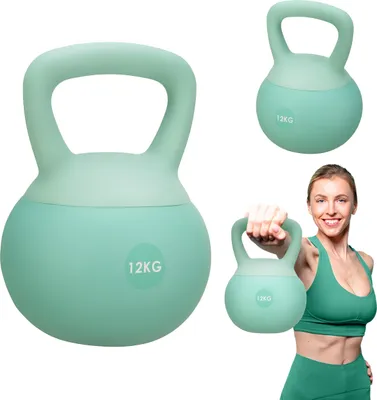 Produktbild von Gymtek® Weiche Kettlebell Hantel - 12kg Gewicht - Kugelhantel, Schwunghantel, Kugelgewicht für Home Gym, Fitness, Pilates, Krafttraining