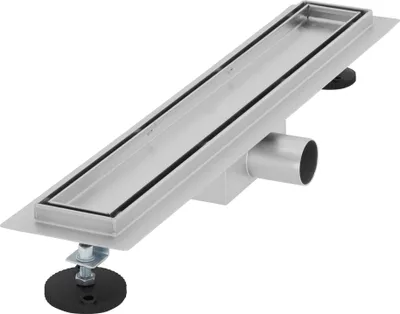 Produktbild von LuxeBath Duschrinne 2in1 Edelstahl, 50 cm, Silber, befliesbar, extra flach