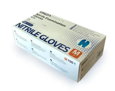 Immagine prodotto di Guanti da esplorazione Kingfa in nitrile, 100 pezzi, taglia M (7), colore blu, senza lattice, senza polvere, non sterile