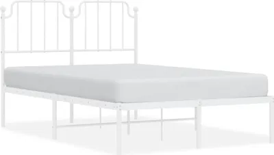 Produktbild von vidaXL Bettgestell mit Kopfteil Metall Weiß 120x200 cm