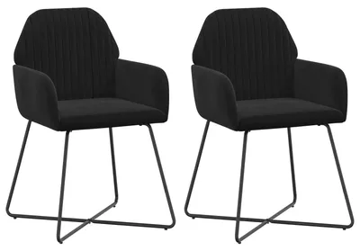 Produktbild von vidaXL Esszimmerstühle 2 stk. Samt Schwarz 55 x 50 x 84 cm