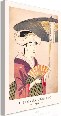 Produktbild von Vliesstoff Leinwandbild - Woman With an Umbrella (1 Part) Vertical 80x120 cm Orient l-C-10005-b-a