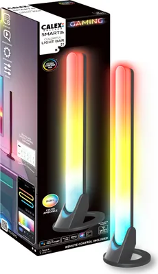 Produktbild von Calex Smart Monitor Lightbar, RGBIC Stimmungsbeleuchtung für Bildschirm, dimmbar, App- und Sprachsteuerung, WLAN, USB, doppelter Lichtmodus