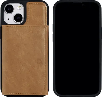 Produktbild von UNIQ Accessory iPhone 13 Mini Hardcase Backcover - Whiteh removable card holder - Light Brown