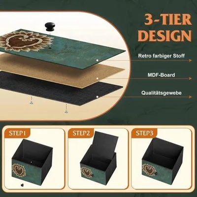 Image de Commode pour chambre de bébé avec 5 tiroirs - Bois - Motifs vintage - Meuble de rangement de style rétro pour salon