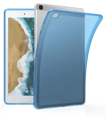 Produktbild von kwmobile Hülle kompatibel mit Samsung Galaxy Tab A 8.0 (2019) Hülle - weiches TPU Silikon Case transparent - Tablet Cover Blau Transparent