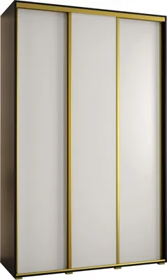 Produktbild von MEBLE KRYSPOL Davos 1 Schrank, drei Türen - 235,2x160x45 cm - Schwarz Weiß Gold