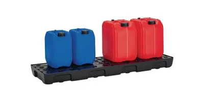 Image de Bac d'étagère 28l L1295xl395xH95mm PE avec grille PE et détecteur de fuite CEMO