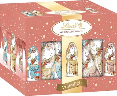 Produktbild von Lindt Mini Santa Glamour Vollmilch-Schokolade zartschmelzend 200g